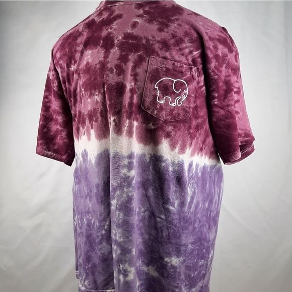 Ivory Ella tie dye cotton Save the Elephants purple white size L short sleeve - Picture 3 of 11